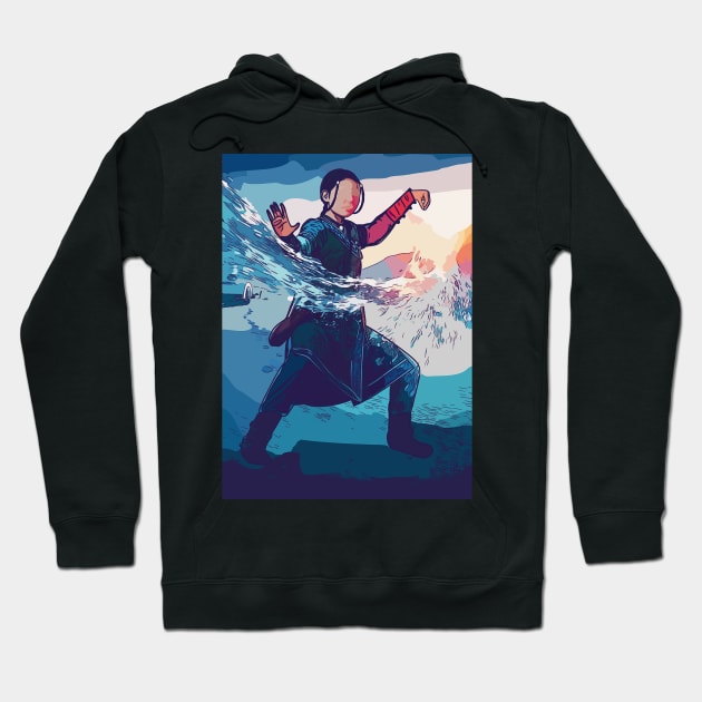 Abstract water bender Hoodie by Morishasha